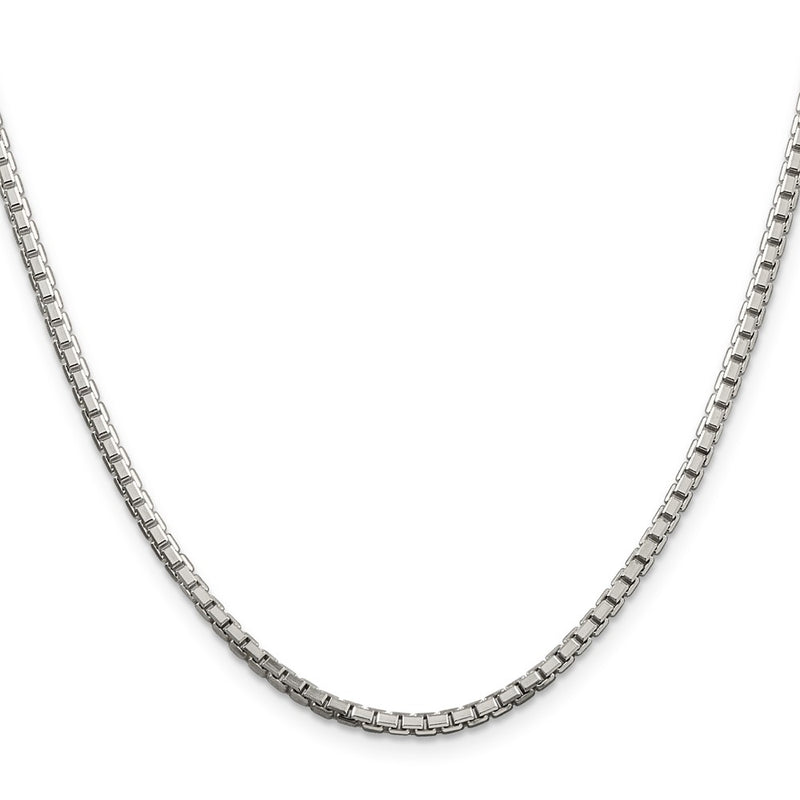 Sterling Silver 2.5mm 8 Sided Box Chain