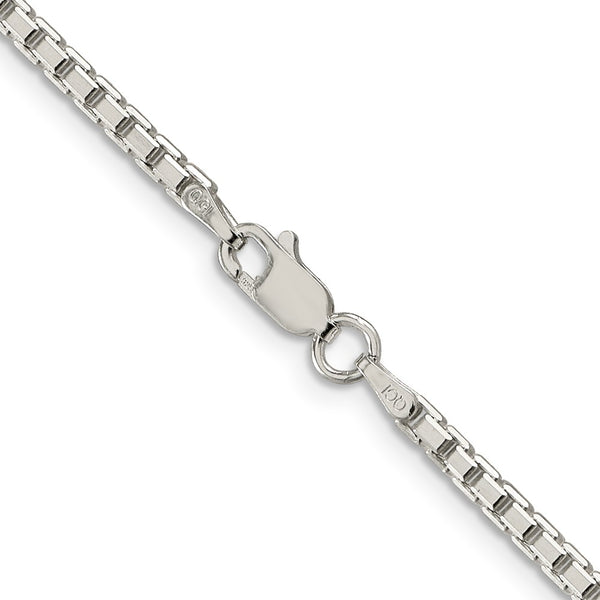 Sterling Silver 2.5mm 8 Sided Box Chain