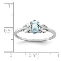 Sterling Silver Rhodium-plated Aquamarine Ring