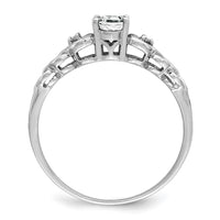 Sterling Silver Rhodium-plated White Topaz & Diam. Ring