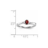 Sterling Silver Rhodium-plated Garnet/Diamond Birthstone Ring