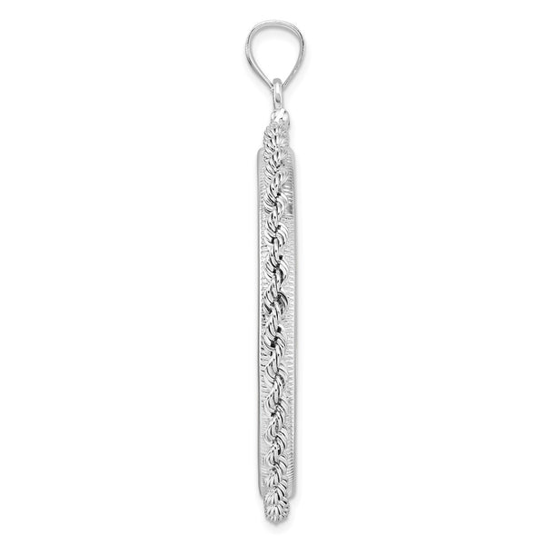 Sterling Silver 39.4 x 3.1mm 1 oz. Screw Top Coin Rope Pol Bezel Pendant