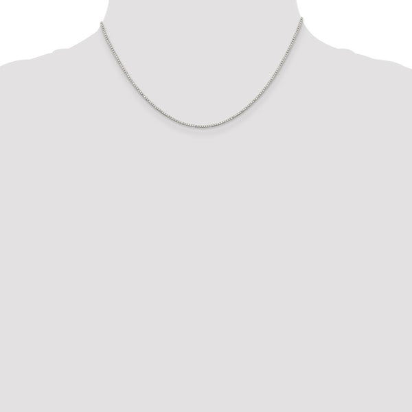 Sterling Silver Rhodium-plated 1.1mm Box Chain