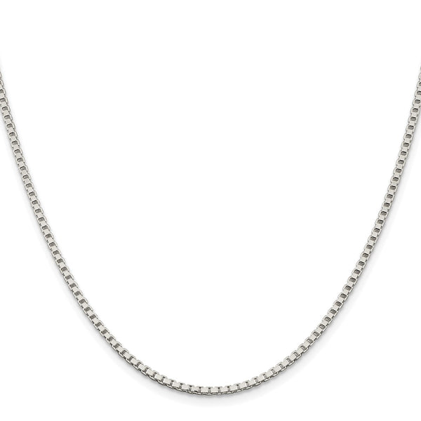 Sterling Silver Rhodium-plated 2mm Box Chain