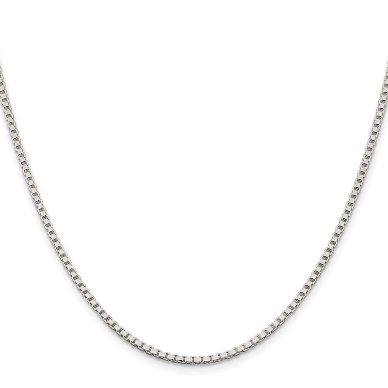 Sterling Silver Rhodium-plated 2mm Box Chain