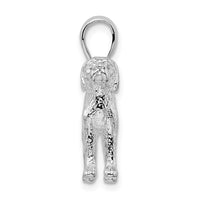 Sterling Silver Rhodium-plated Textured 3D English Pointer Dog Pendant