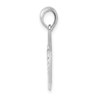 Sterling Silver Rhod-plated Polished Caduceus Hexagon Disc Pendant