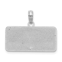 Sterling Silver Rhodium-plated OBX, North Carolina License Plate Pendant