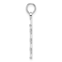 Sterling Silver Rhodium-plated Polished Enameled Traffic Light Pendant