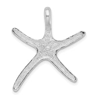Sterling Silver Rhodium-plated Dancing Starfish w/14k Accent Slide