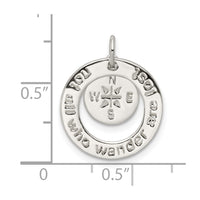 Sterling Silver Round NOT ALL WHO WANDER Pendant
