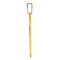 Sterling Silver Gold-tone Polished and Grooved Cross Pendant