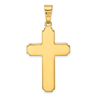 Sterling Silver Gold-tone Polished and Grooved Cross Pendant