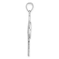 Sterling Silver Rhodium-plated Polished Solid St Michael Cross Pendant