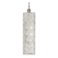 Sterling Silver Polished and Textured Solid Mezuzah w/Star of David Pendant
