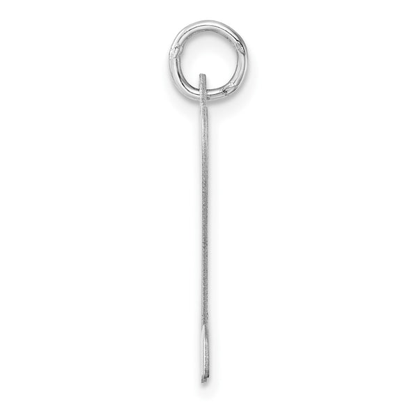 Large Sterling Silver Rhodium-plated Script Letter Z Initial Charm