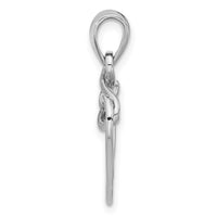 Sterling Silver Rhodium-Plated Polished Fancy Open Heart Pendant
