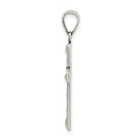 Sterling Silver Antiqued Solid Textured Cross Pendant