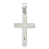 Sterling Silver Antiqued Solid Textured Cross Pendant
