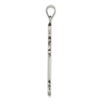 Sterling Silver Antiqued Budded Cross Pendant