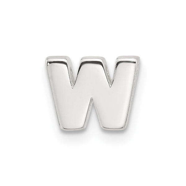 Sterling Silver E-coated Letter W Slide Charm