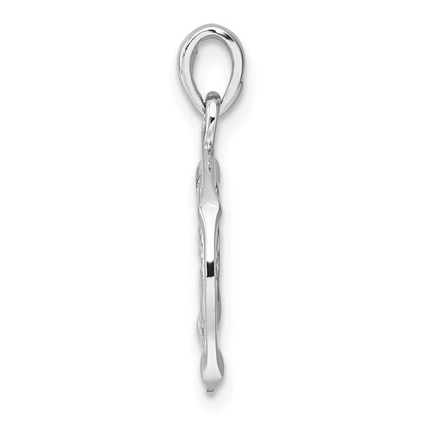 Sterling Silver Rhodium-plated Polished Virgo Zodiac Pendant