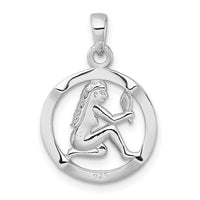 Sterling Silver Rhodium-plated Polished Virgo Zodiac Pendant