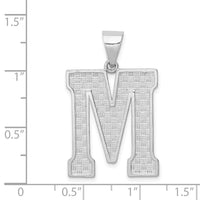 Sterling Silver Rhodium-plated Letter M Initial Pendant