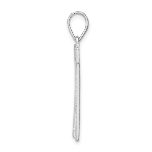 Sterling Silver Rhodium-plated Letter W Initial Pendant