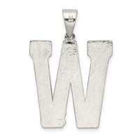 Sterling Silver Rhodium-plated Letter W Initial Pendant