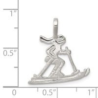 Sterling Silver Skier Pendant