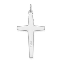 Sterling Silver Platinum-plated Enameled Crucifix Pendant