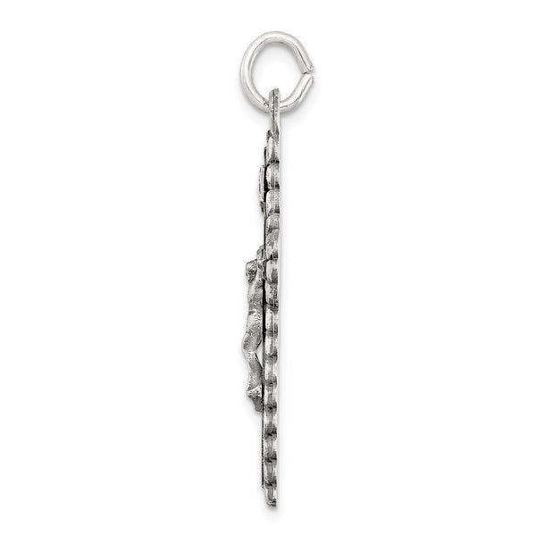 Sterling Silver Antiqued INRI Crucifix Pendant
