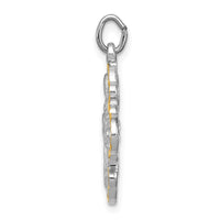 Sterling Silver Platinum-plated & Vermeil 4-way Medal