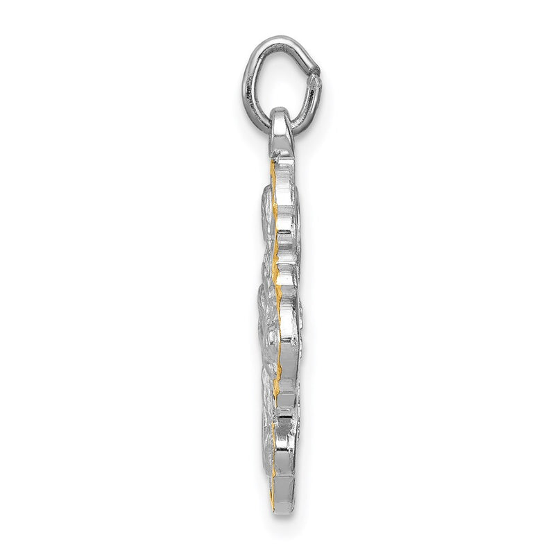 Sterling Silver Platinum-plated & Vermeil 4-way Medal