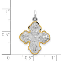 Sterling Silver Platinum-plated & Vermeil 4-way Medal