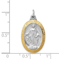 Sterling Silver Platinum-plated Miraculous Medal