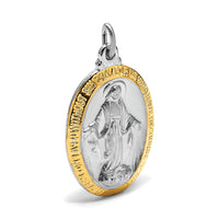 Sterling Silver Platinum-plated Miraculous Medal