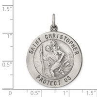 Sterling Silver Antiqued St. Christopher Medal