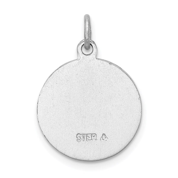 Sterling Silver Platinum-plated & Vermeil Guardian Angel Medal