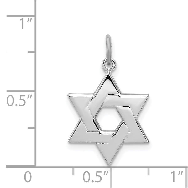 Sterling Silver Platinum-plated Star of David Charm