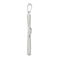 Sterling Silver Rhodium-plated Hollow Cross Pendant