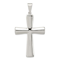 Sterling Silver Rhodium-plated Hollow Cross Pendant