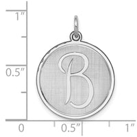 Sterling Silver Rhodium-plated Brocaded Letter B Initial Charm