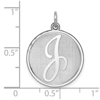 Sterling Silver Rhodium-plated Brocaded Letter J Initial Charm