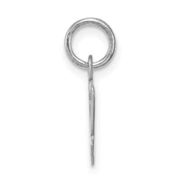 Sterling Silver Rhodium-plated Script Letter V Initial Charm