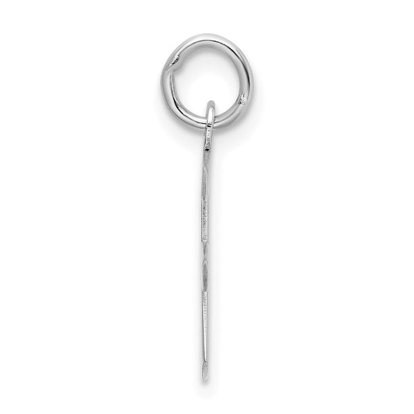 Sterling Silver Rhodium-plated Artisan Block Letter F Initial Charm