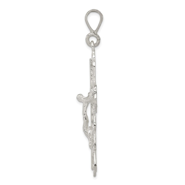 Sterling Silver Diamond-Cut Crucifix Pendant
