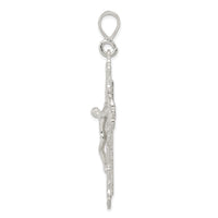 Sterling Silver Diamond-Cut Crucifix Pendant