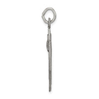Sterling Silver Antiqued Alpha Omega Cross Pendant